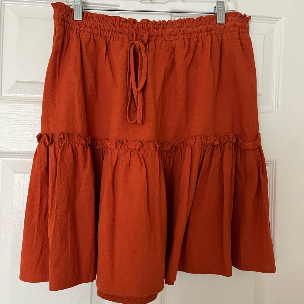 Relipop Pleated Mini Skater Skirt with Drawstring - XL